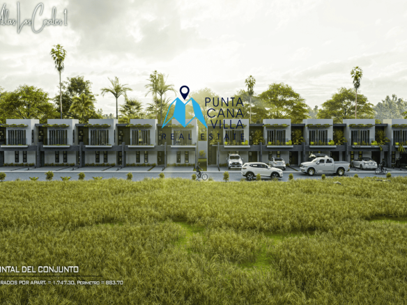 Modern Townhouse with Bedrooms for Sale in Bávaro’s Los Corales ()