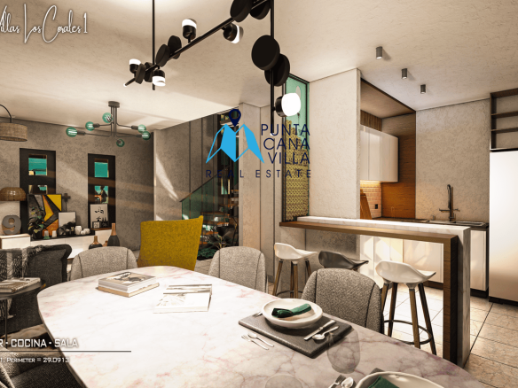 Modern Townhouse with Bedrooms for Sale in Bávaro’s Los Corales ()