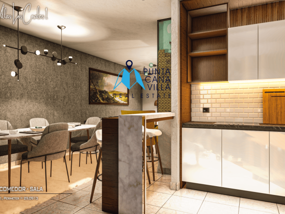 Modern Townhouse with Bedrooms for Sale in Bávaro’s Los Corales ()