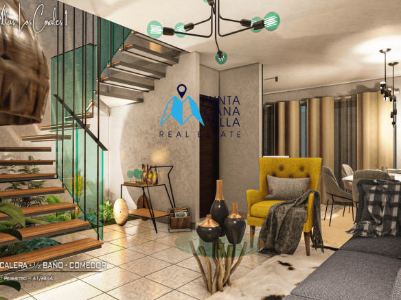 Modern Townhouse with Bedrooms for Sale in Bávaro’s Los Corales ()