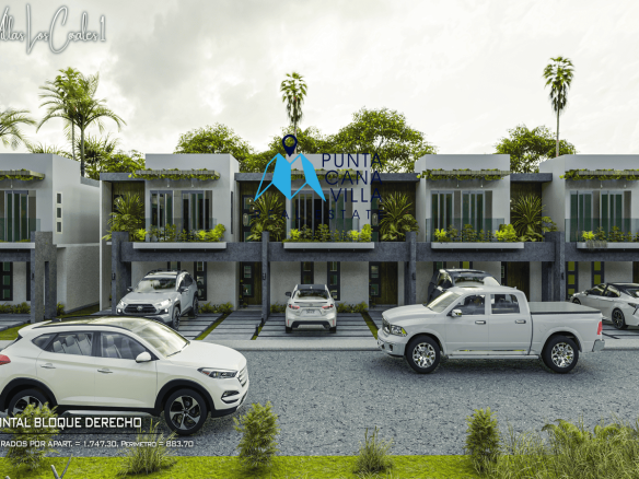Modern Townhouse with Bedrooms for Sale in Bávaro’s Los Corales ()