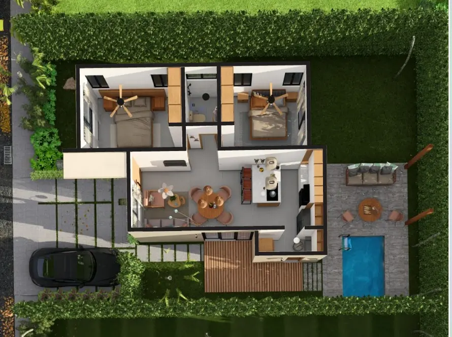 ID B, Cozy Two Bedroom Villa for Sale in Alta Vista, Punta Cana – Villa Sole Mio with Outdoor Amenities ()