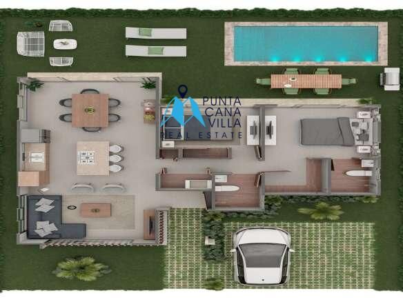 ID , Spacious Two Bedroom Villa in Verón, Punta Cana – Great Investment Opportunity ()