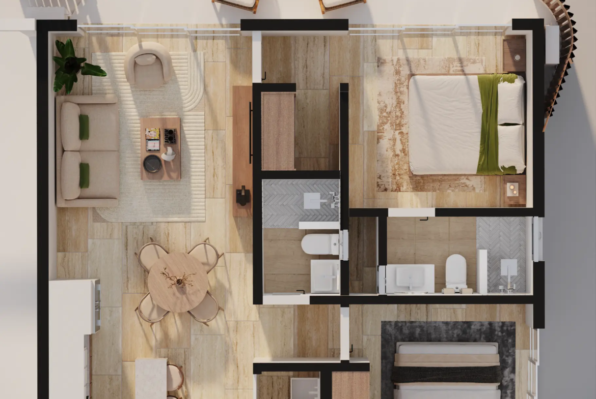 ID , Spacious Bedroom Condo in Bávaro at Botanico by Avalon for Sale ()