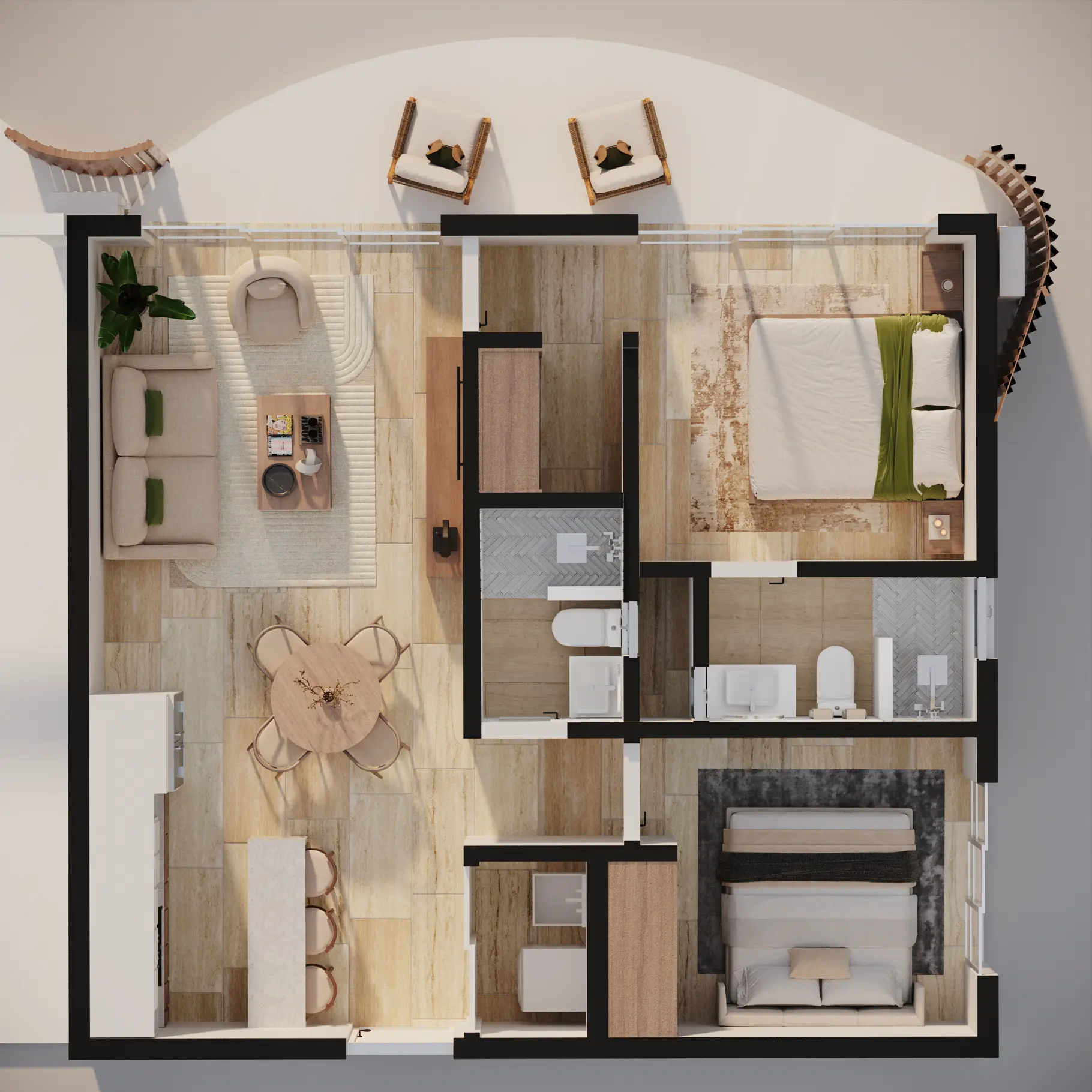 ID , Spacious Bedroom Condo in Bávaro at Botanico by Avalon for Sale ()