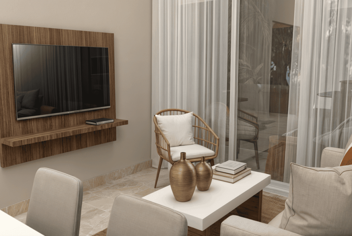 , Elegant Bedroom Bávaro Condo with Private Terrace for Sale ()