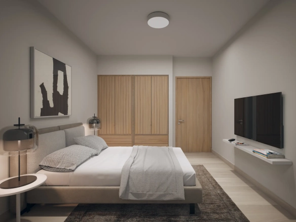 ID Modern Bedroom Mallorca Village Apartment in La Romana for Sale, Featuring Lobby Access ()