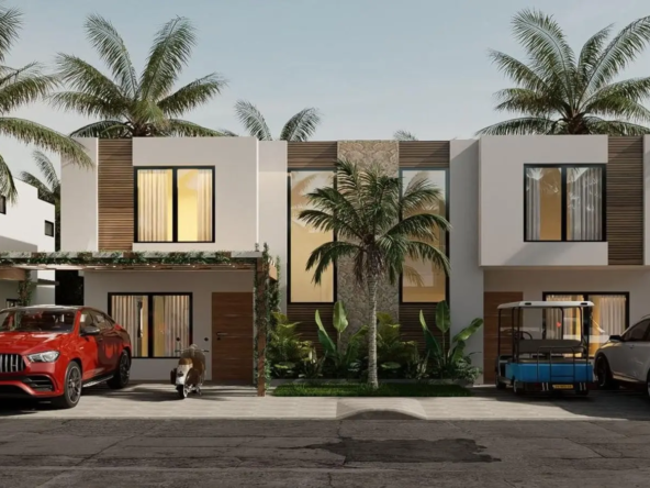 ID , Modern Bedroom Townhouse for Sale in Punta Cana Private Pool ()