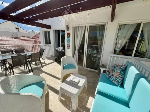 ID Exclusive Bedroom Beachfront Penthouse in Playa Turquesa, Bavaro for Sale ()